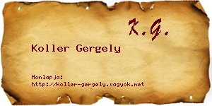 Koller Gergely névjegykártya